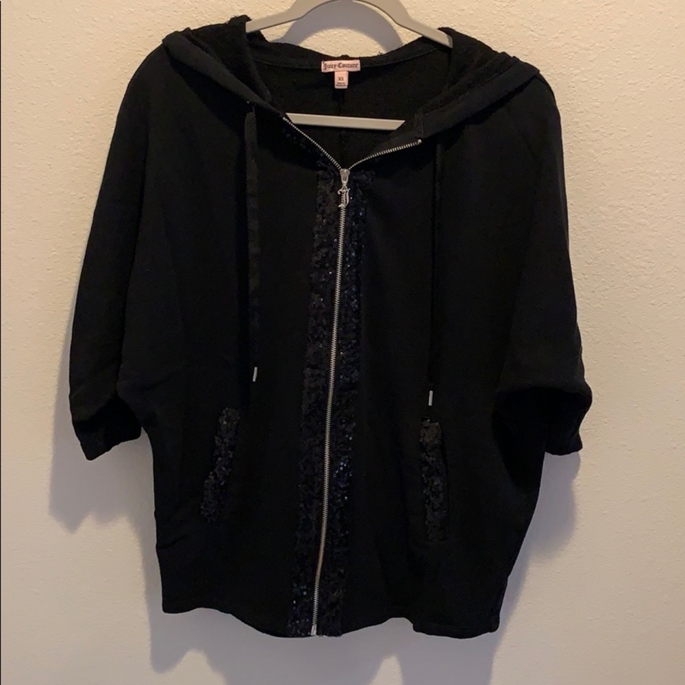 Juicy Couture Black full front zip hoodie. Size XS​​​​​​​​​​​​​​​​​​​​​​